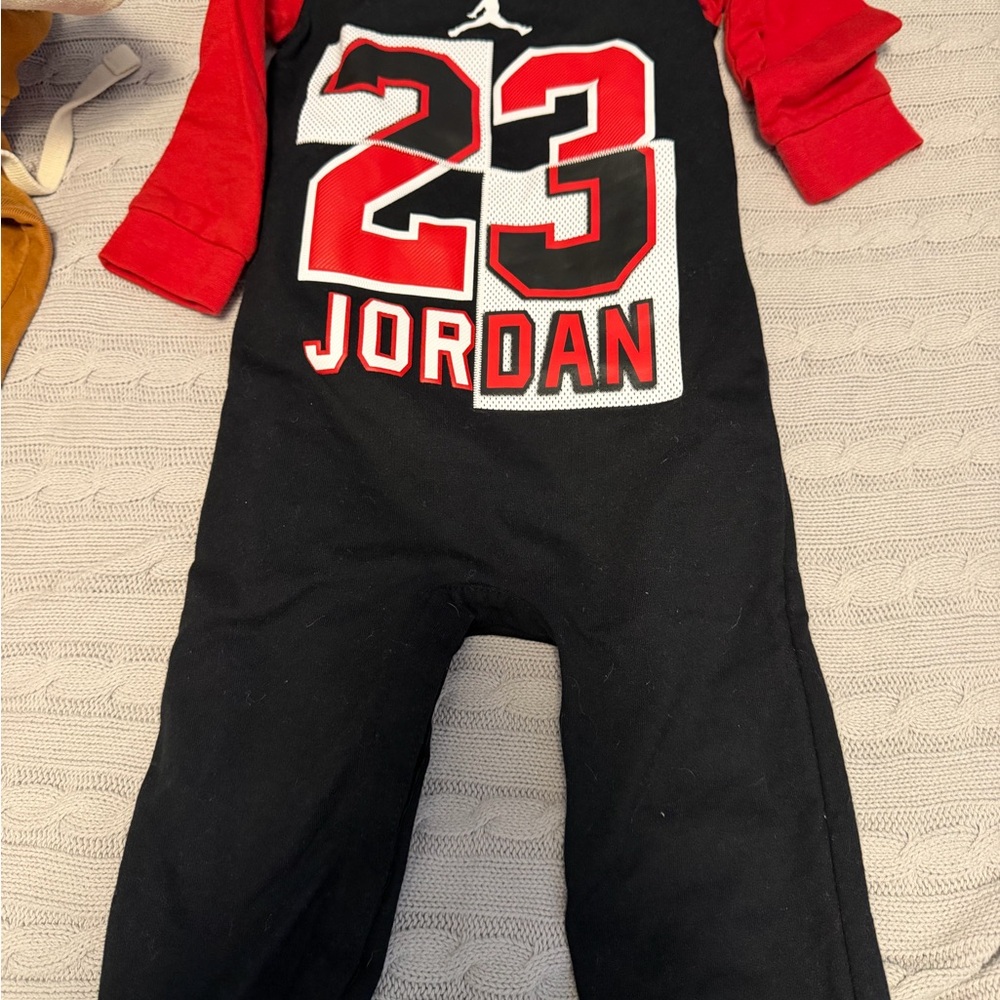 Jordan Infant Onesie in Black and Red
